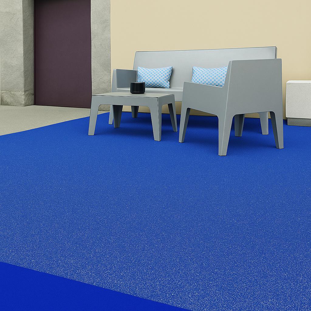 VETO EXPOGLITTER Blue – Glitzernder Eventteppich | Flachfilz, Bfl-s1