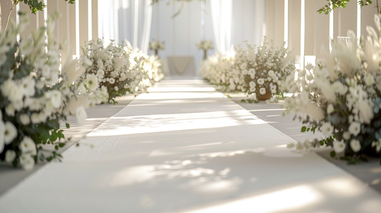 Hochzeitsteppich Weiß – Eventteppich Bfl-S1 | Premium Velours