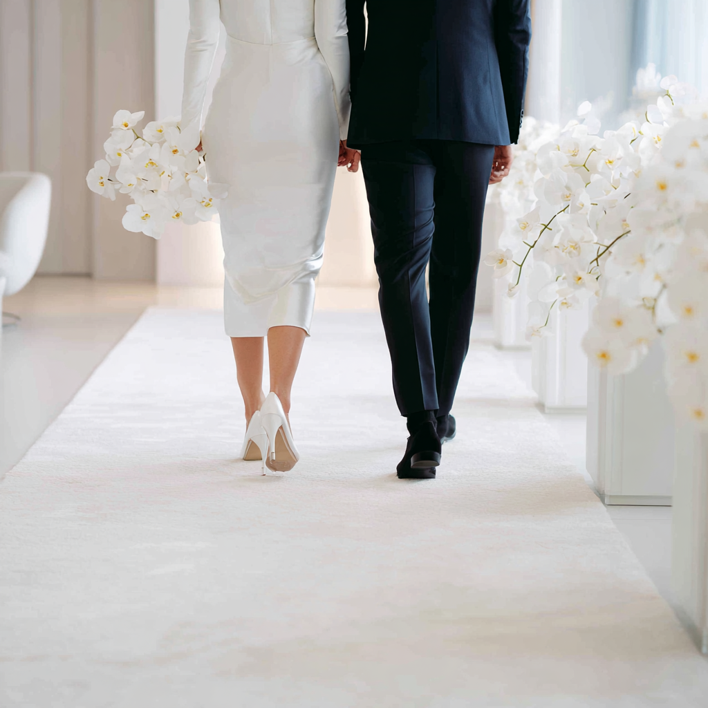 Hochzeitsteppich Weiß – Eventteppich Bfl-S1 | Premium Velours