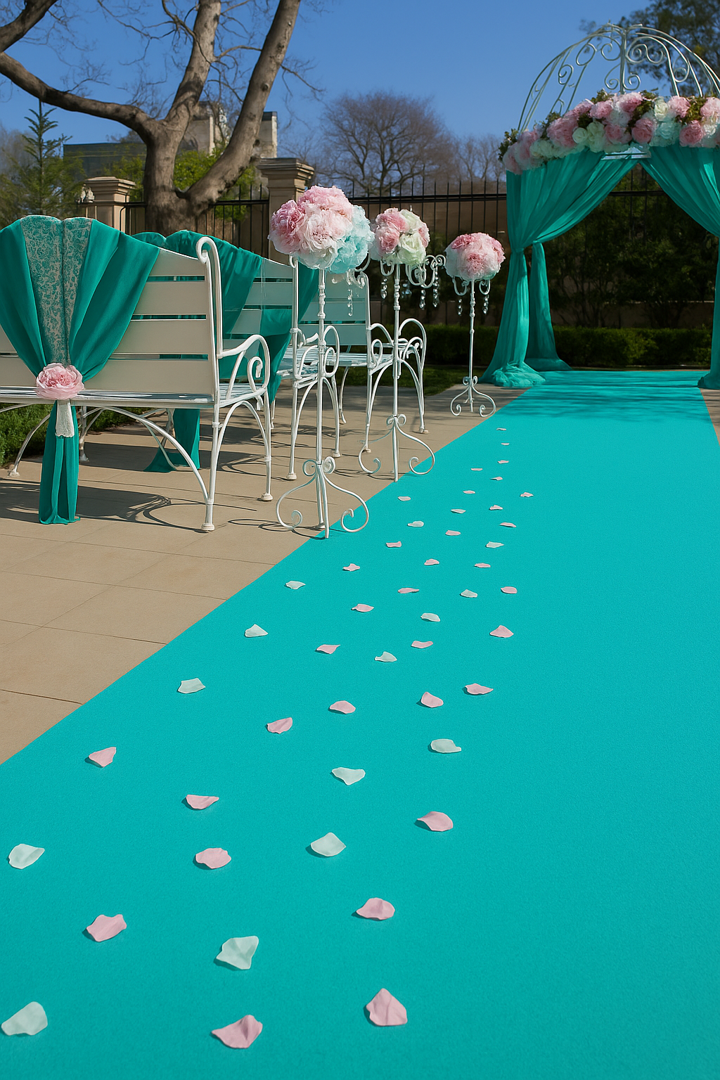 VETO Turquoise – Event- & Hochzeitsteppich | Premium Velour Bfl-S1